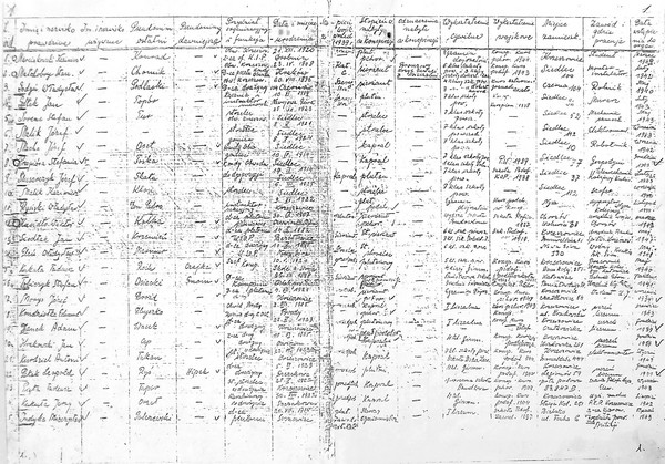 Lista ewidencyjna 1