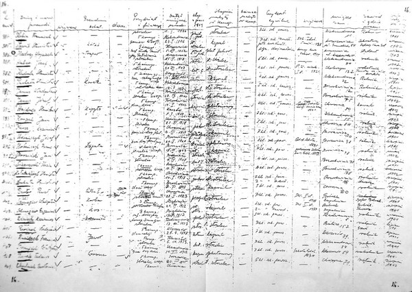 Lista ewidencyjna 16